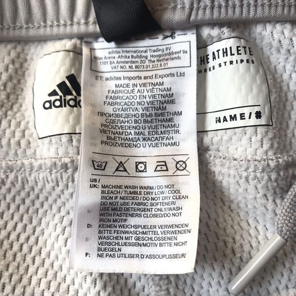 Adidas Pants Womens Large Gray Track Pants Sweatpants Tapered Zip Hems Pockets - Picture 5 of 9